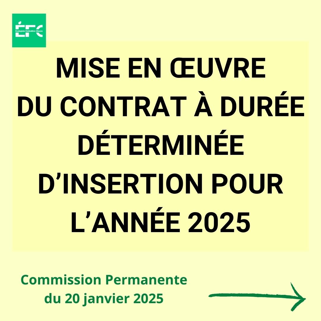 Mise en œuvre du Contrat à Durée Déterminée d’insertion – Caroline Roger-Moigneu -Commission Permanente du 20 janvier 2025