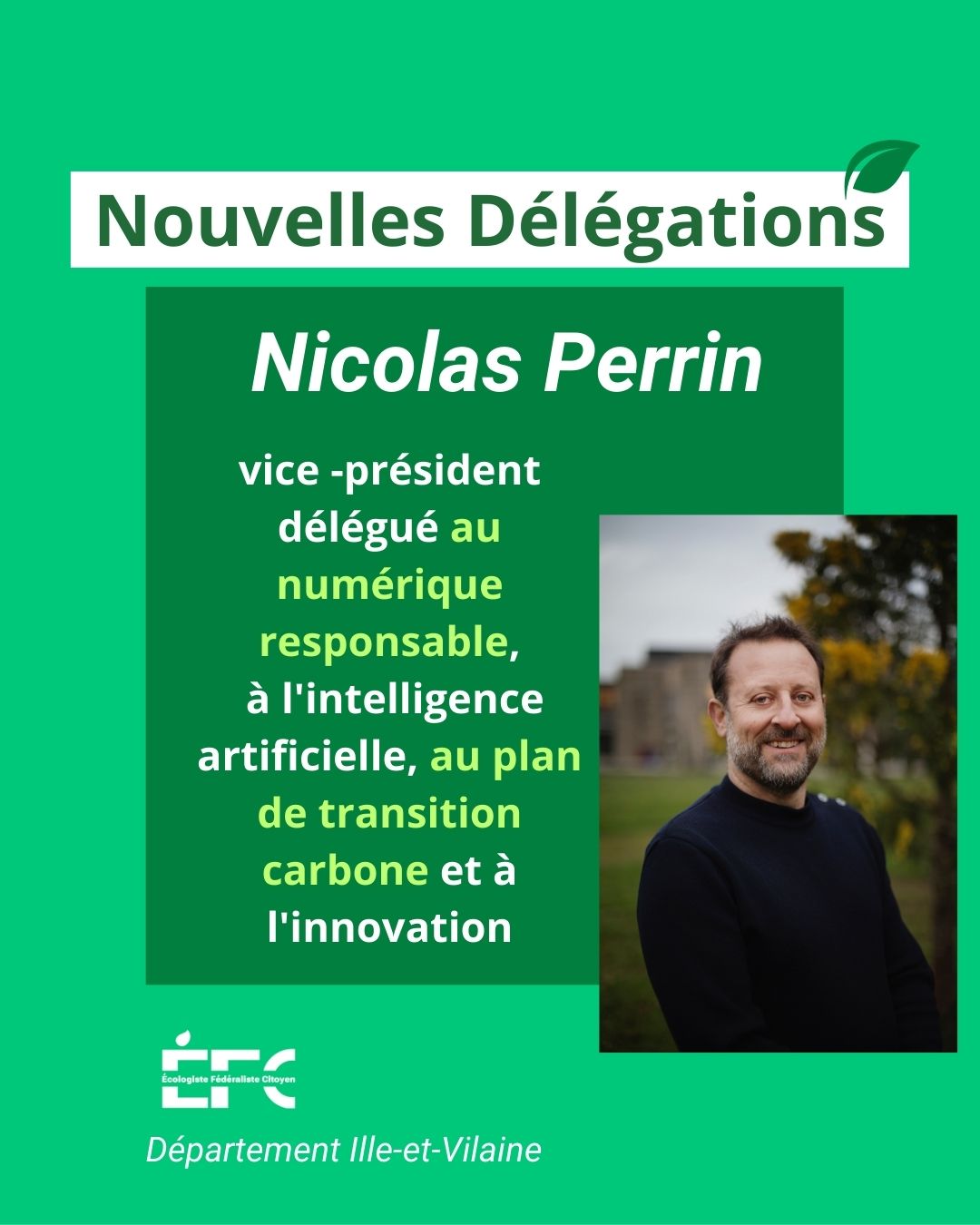 Nouvelles délégations : Nicolas Perrin et Jean-Paul Guidoni