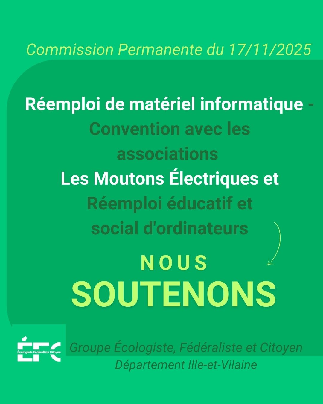 Réemploi de matériel informatique – Nicolas Perrin – Commission Permanente du 17/11/2025