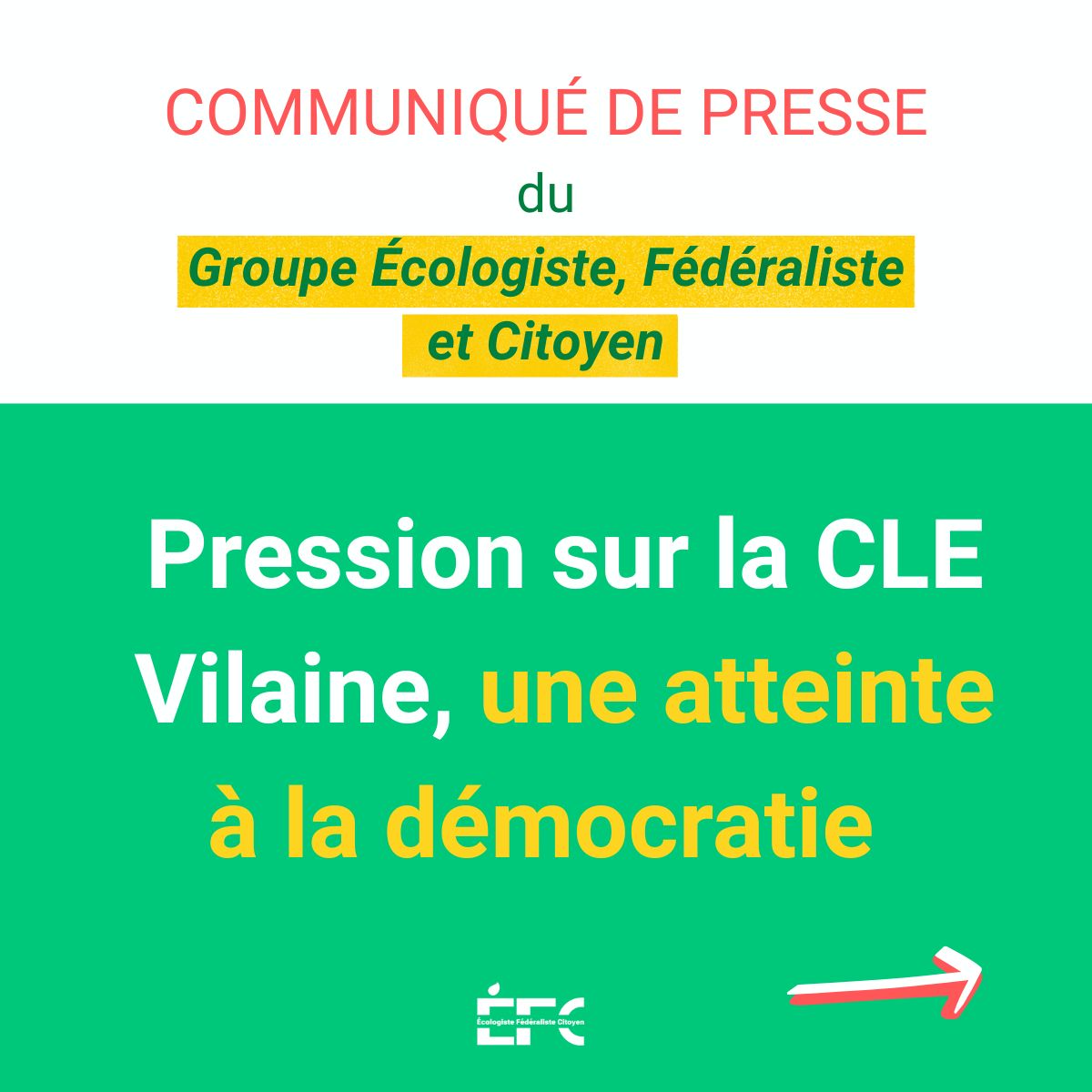 Pression sur la CLE Vilaine, une atteinte à la démocratie -COMMUNIQUÉ DE PRESSE